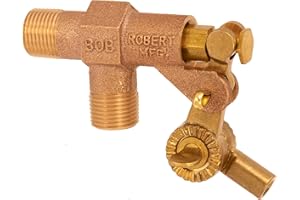Robert Manufacturing R900 Series Bob Red Brass Float Valve with Fluted Plunger, 3/4" NPT Male Inlet x 3/4" NPT Male Outlet, 39.9 gpm at 85 psi Pressure