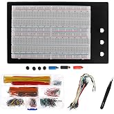 Yetaida Solderless 1660 Breadboard Kit for Prototyping Circuit | with 350 Jumper Wires, 65 PCS Flexible Breadboard Jumper Wires, 1pcs Tweezer