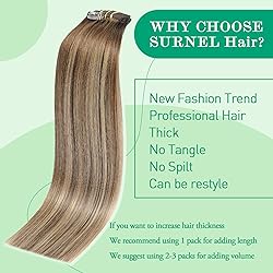 Clip in Hair Extensions Human Hair,Chocolate Brown