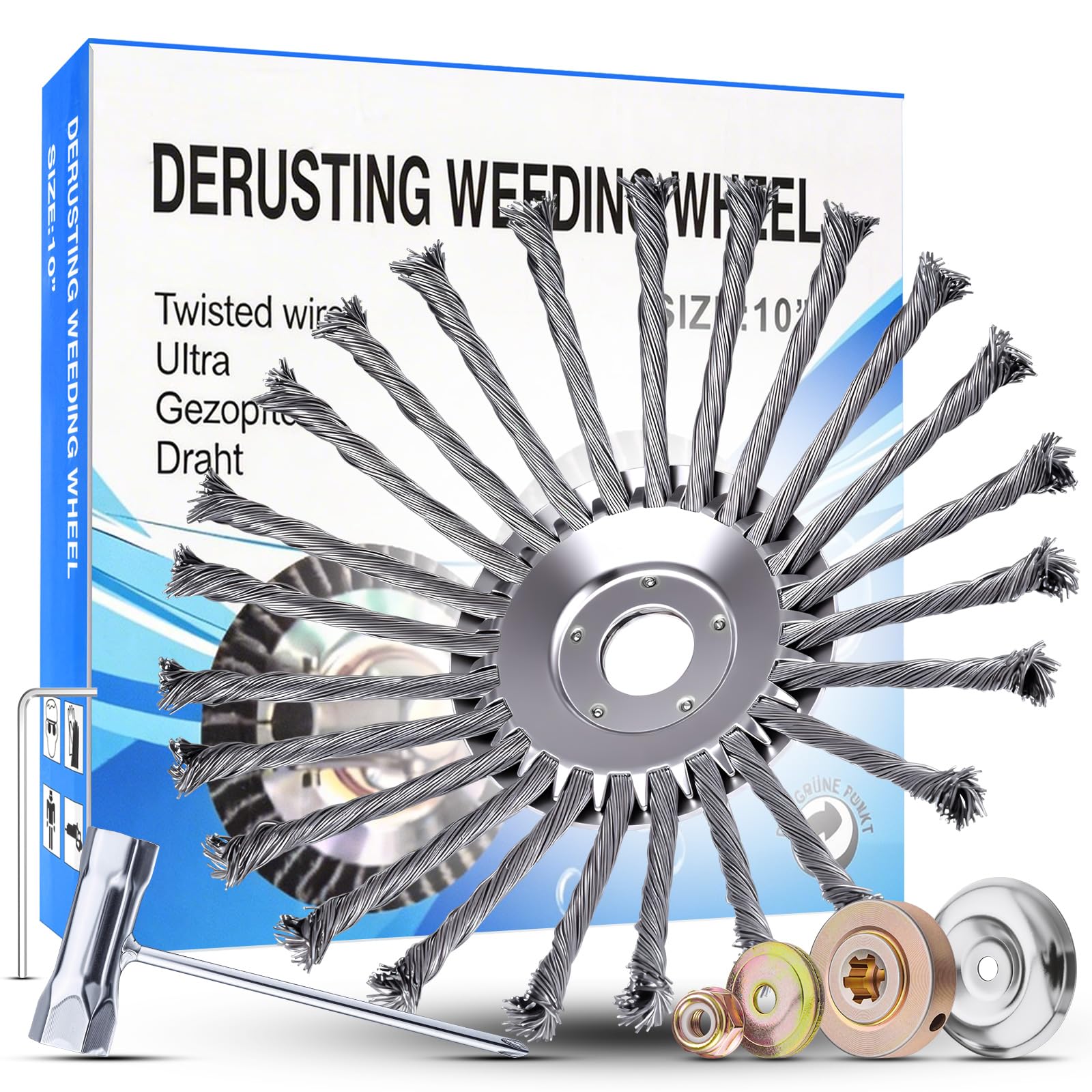 Photo 1 of 10 Inch Unbreakable Wired Trimmer Blade for Weed Eater, Steel Wire Rotary Brush Cutter Trimmer Head, Weed Eater Head for Weed Eater, Brush Cutter, Weed Wreckers, Moss Grass Rust Removal