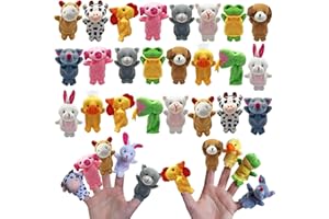 XIPEGPA 24 PCS Finger Puppets Set Mini Stuffed Animals Finger Puppet Toys for Storytelling Playing Teaching Shows Playtime Schools Birthday Party Gift Favor Supplies