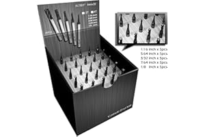 SPEED TIGER Micrograin Carbide Square End Mill - 4 Flute - ISE-SET-4T (25 Pieces) - for Milling Alloy Steels, Hardened Steel, Metal & More – Mill Bits Sets for DIYers & Professionals