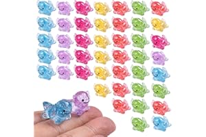 TEENZEE Mini Resin Glitter Axolotl 60 Pcs Variety Tiny Animals Figures Miniature Little Small Salamander Figurines Bulk for Micro Fairy Garden Landscape Accessories Hide Crafts Decor