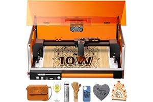 Laser Cutter and Engraver Machine, Woxcker L2 MAX 10W Enclosure Laser Engraving Machine, 300x300mm Bed Size CNC Engraving Machine 0.01mm High Precision Engraver for Wood Stainless Steel Glass Metal