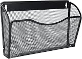 EasyPAG 1 Pocket Landscape A4 Mesh Hanging Wall File Holder Black view 1
