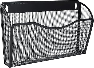 EasyPAG 1 Pocket Landscape A4 Mesh Hanging Wall File Holder Black