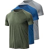 BALENNZ Workout Shirts for Men, Moisture Wicking Quick Dry Active Athletic Men's Gym Performance T Shirts