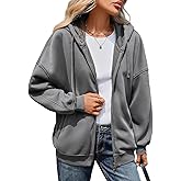 Vidifid Oversized Zip Up Hoodies for Women Acid Wash Sweatshirts Fall Winter Y2k Clothes Jackets Vintage Streetwear