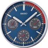 SEIKO QXA822SLH Chronograph Style Wall Clock, Silver, 13 Inch