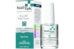 Nail Tek Quicken, Fast Drying Top Coat for All Nail Types, 0.5 oz, 1-Pack