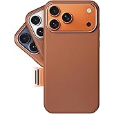 LONLI Classic | Gold-Rated Leather - European Genuine Vele Leather Case for iPhone 17 Pro Max - [Built-in Camera Control and Compatible with Magsafe] - Brown