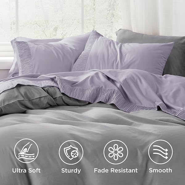 BEDSURE KING SIZE SHEETS SET – 4 PIECES SOFT KING SHEETS – BREATHABLE & COOLING – HOTEL LUXURY – EASY CARE POLYESTER MICROFIBER BEDDING FOR KIDS, WOMEN, MEN, LAVENDER