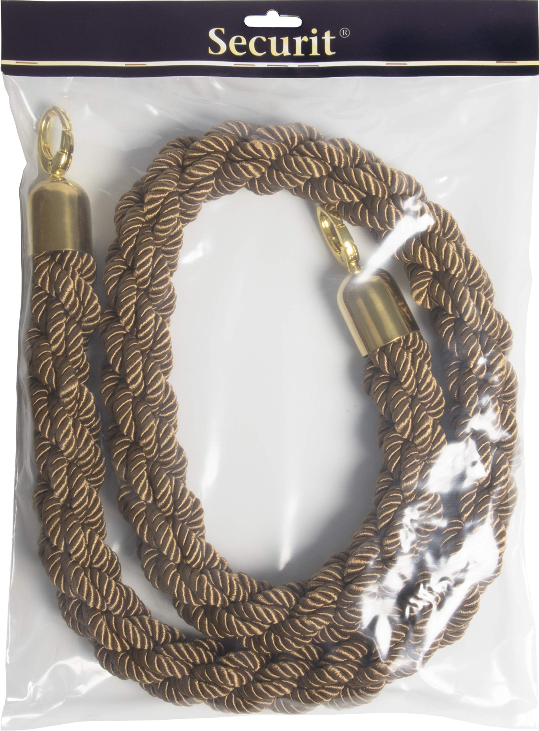 Securit Classic Range Barrier System Rope Gold Ends, Bronze
