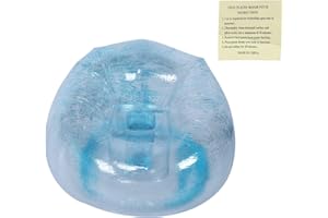 Adult Transparent Inflatable Chair Folding Inflatable Sofa with Sequin Decor for Leisure Nap Sleeping(Blue)