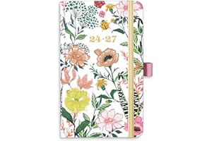 YOUTHAMAZING 2024-2027 Pocket Planner/Calendar - 3 Year Monthly Planner 2024-2027, Jul 2024 - Jun 2027, 3.8" x 6.3", Small/Purse Planner 36 Months with Pen Holder, Inner Pocket, Elastic Closure and 61 Notes Pages