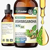BIO KRAUTER® Ashwagandha Supplements - Liquid Drops Pure Vegan Ashwagandha for Women & Men 685 mg per Serving 4 Fl.Oz 56-Day Supply - Used for Mood Magic & Relaxation Support - Alcohol & Sugar Free