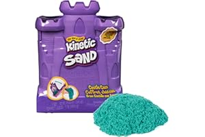 Kinetic Sand, Castle Case with 1lb Teal Play Sand, Storage Container, Sensory Toys for Kids Ages 3 and up