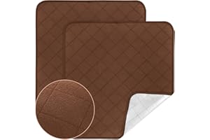 COLDWIND Waterproof Chair Pads for Incontinence Washable, 22" x 21" Under Pads for Adults Washable, 2 Pack Incontinence Chair Pads, Wheelchair Reusable Seat Pads Cover for Men, Women, Adults, Brown
