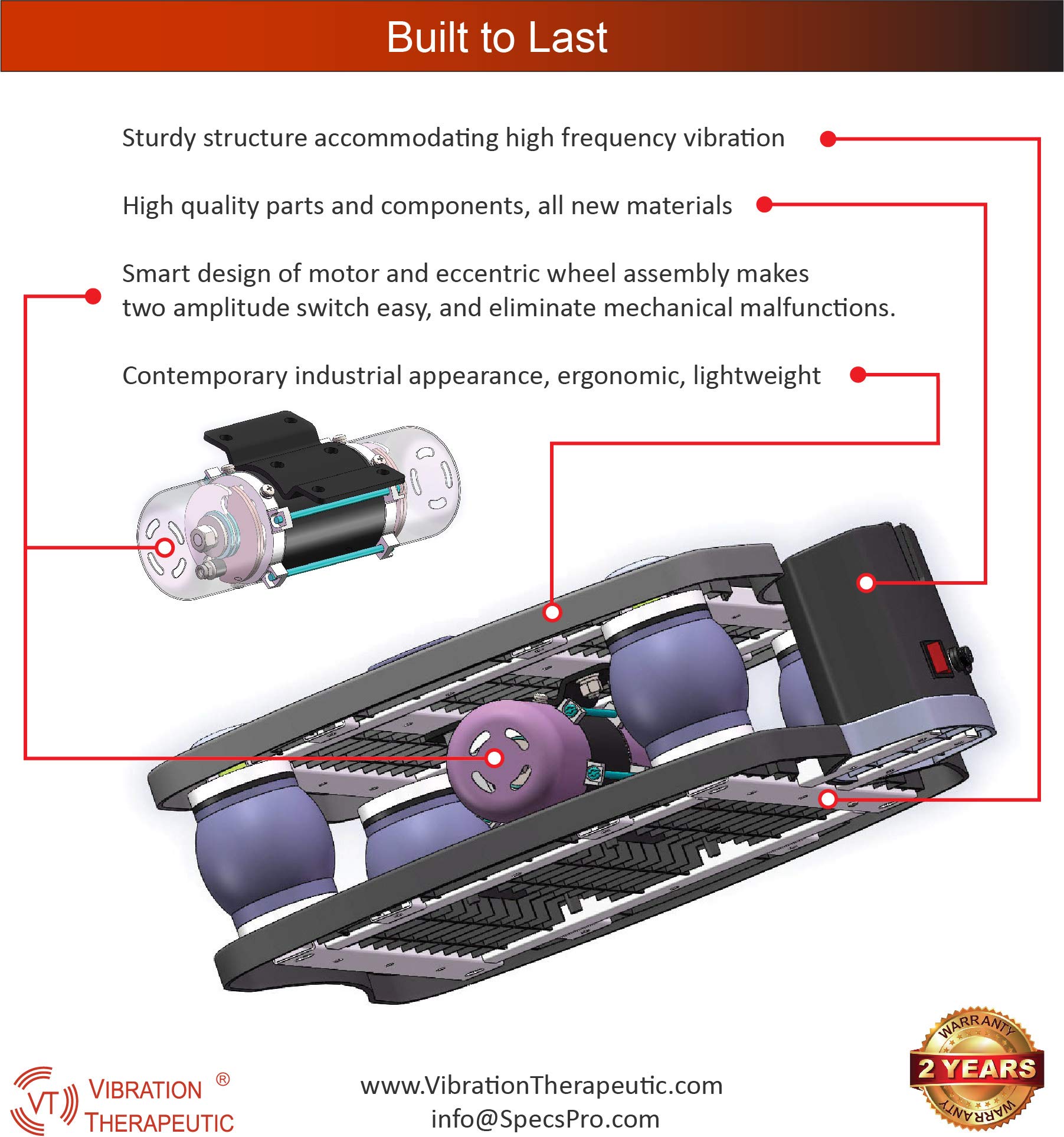 VT003F Vibration Plate Exercise Machine High Frequency, Low Amplitude Muscles, Bones and