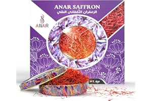 ANAR GOODS ANAR Saffron 4g, Afghan Super Negin-Grade #1, Premium Quality All-Red Threads, Rich Aroma, Fresh Harvest, Handpicked by specialist, Naturally Grown in Afghanistan | Best for tea, milk, cheese, rice, meal, paella and more others | Pack of 1