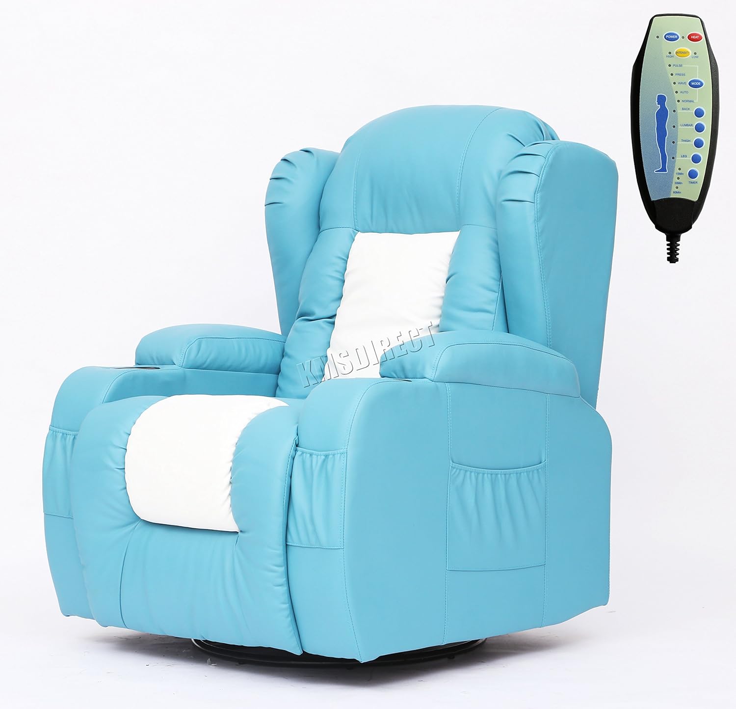 Foxhunter Bonded Leather Massage Cinema Recliner Sofa Chair