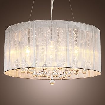 Lightinthebox Modern Silver Crystal Pendant Light In Cylinder
