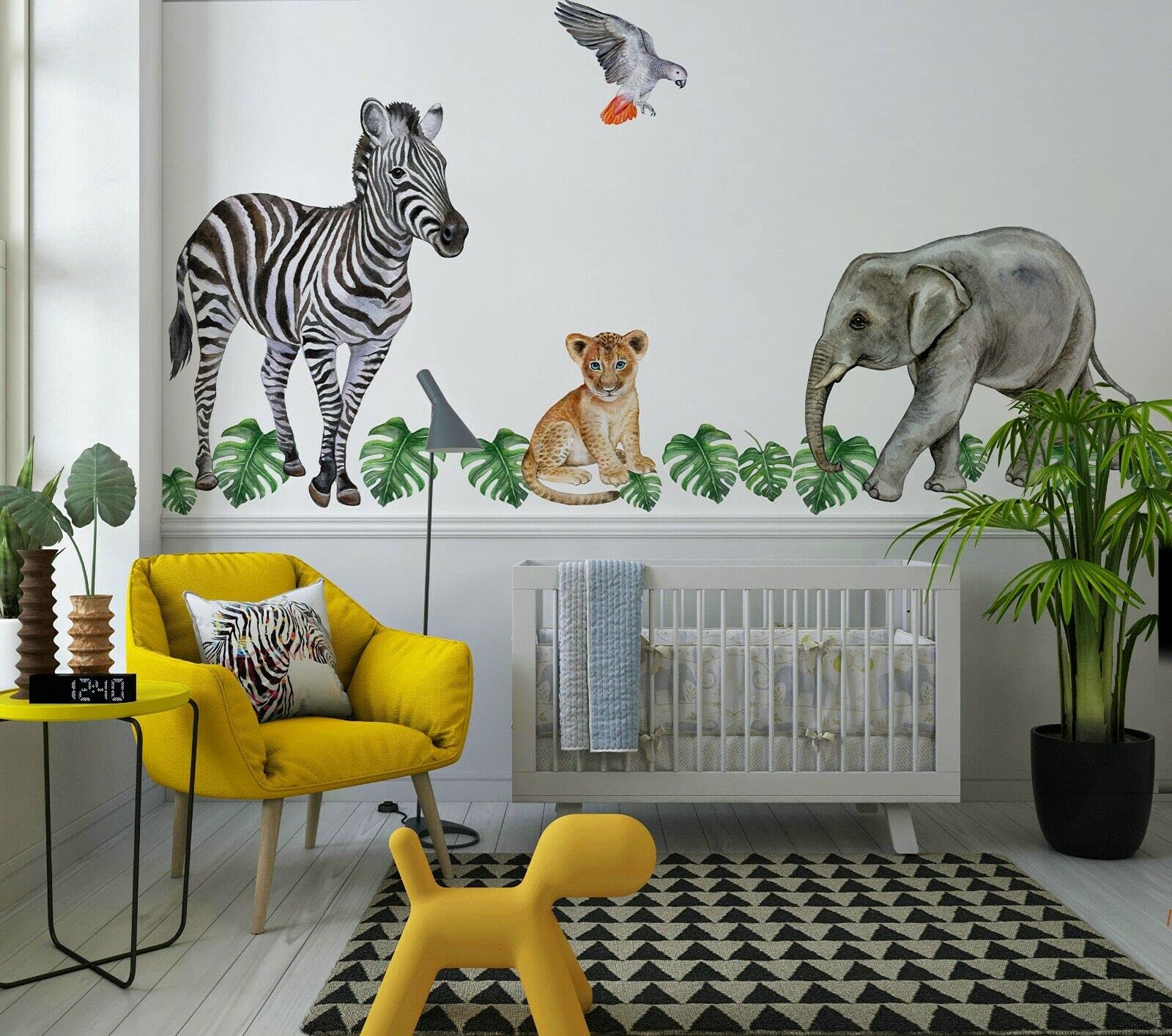 Safari Big Wall Animals Decal Set Kids Watercolour Removeable for Children's Bedroom Nursery Stickers Africa