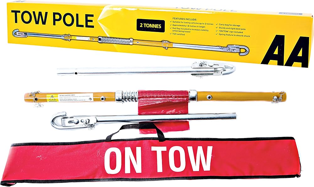 AA AA6165 Rigid Steel Tow Pole 1.8m 2 Tonne TUV Certified