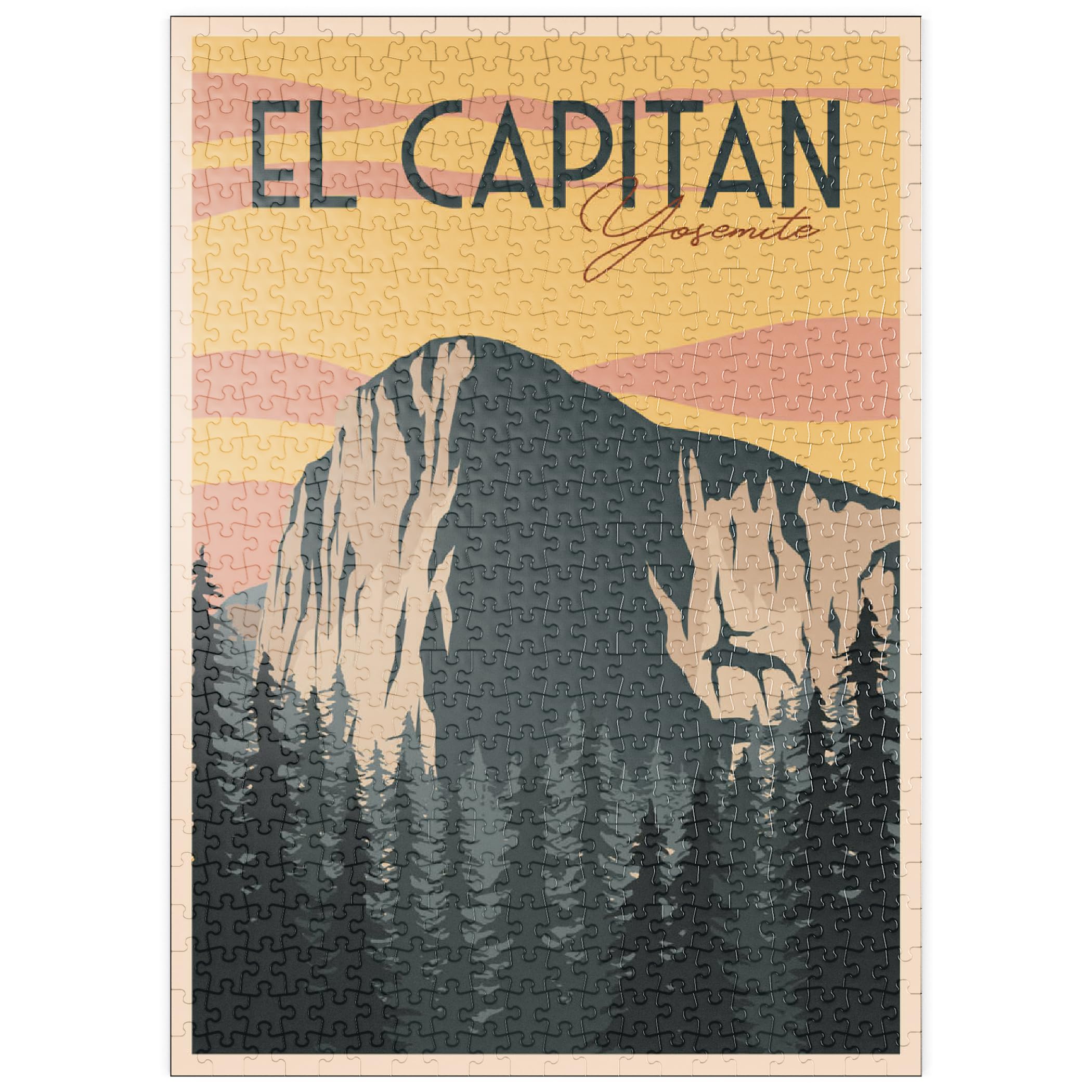 El Capitan In Yosemite National Park, USA, Art Deco Style Vintage Poster, Illustration - Premium 500 pieces Puzzle - MyPuzzle special collection from Puzzle Galaxy