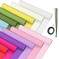 12 Rolls Crepe Paper Rolls 12 Colors Wide Crepe Paper Streamer Assorted Streamers with Floral Stem Wire and Green Floral Tapes for Birthday Party Ornament(Mixed Colors,8 feet x 10 Inch)