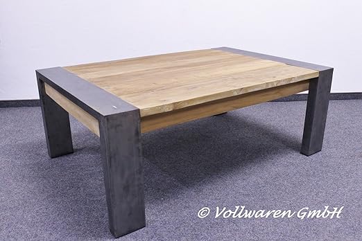 Vintage Teak Stahl Couchtisch 140x80 Cm Loft Industrie Design Coffetable Tisch Amazon De Kuche Haushalt