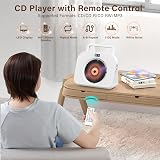 GREADIO Portable CD Player Bluetooth FM Radio HiFi Speaker Desktop USB TF Remote view 3