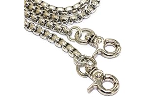 Model Worker Iron Box Chain Strap Handbag Chains Purse Chain Straps Shoulder Cross Body Replacement Straps with Metal Buckles (Silver, 47")