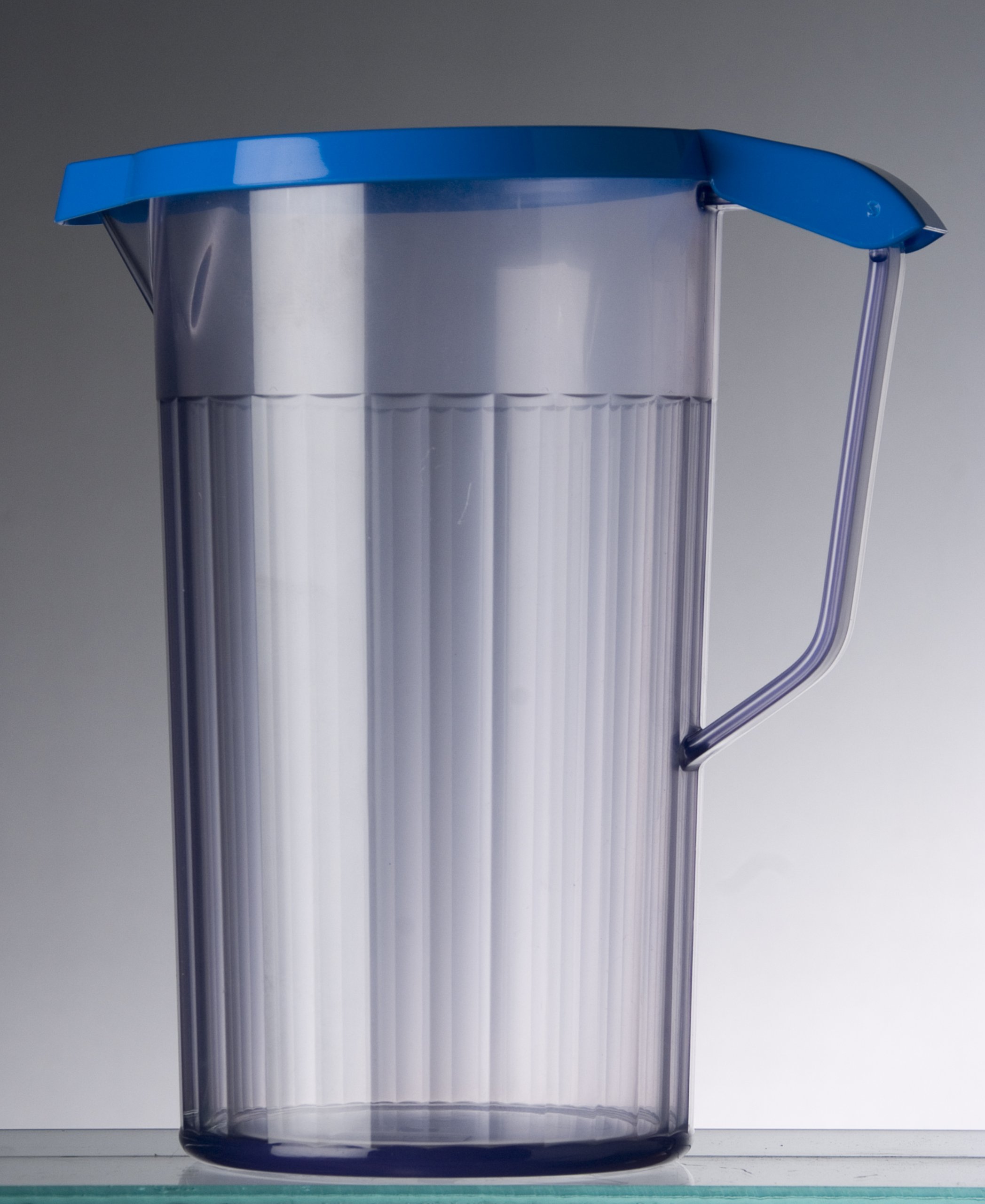 Antibacterial Jug 1.1 Litre (2 Pint) with Blue Antibacterial Jug Lid Reusable Virtually Unbreakable Polycarbonate