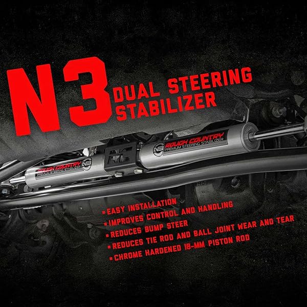 ROUGH COUNTRY N3 DUAL STEERING STABILIZER FOR 05-24 FORD SUPER DUTY – 8749130