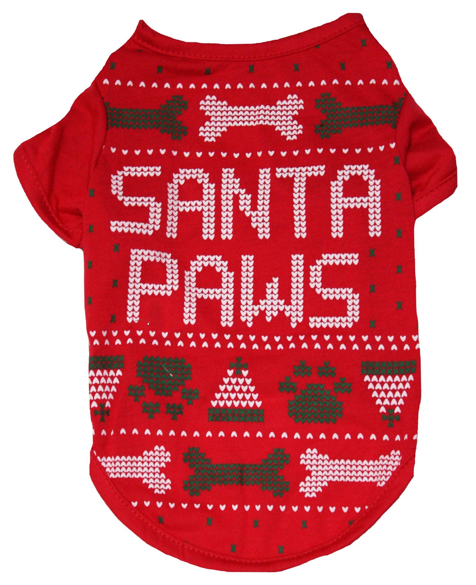 Petitebella Christmas Theme Puppy Dog Shirt (Red Santa, Small)