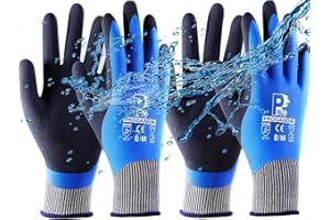 PROGANDA Waterproof Gardening Gloves Superior Grip Coating Durable for Garden Cold Weather Car Cleaning Fishing Multipurpose