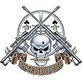 One Shot One Kill Sniper Skull with Scope Guns Cartoon Icon Truck Car Bumper Sticker Vinyl Decal 5"