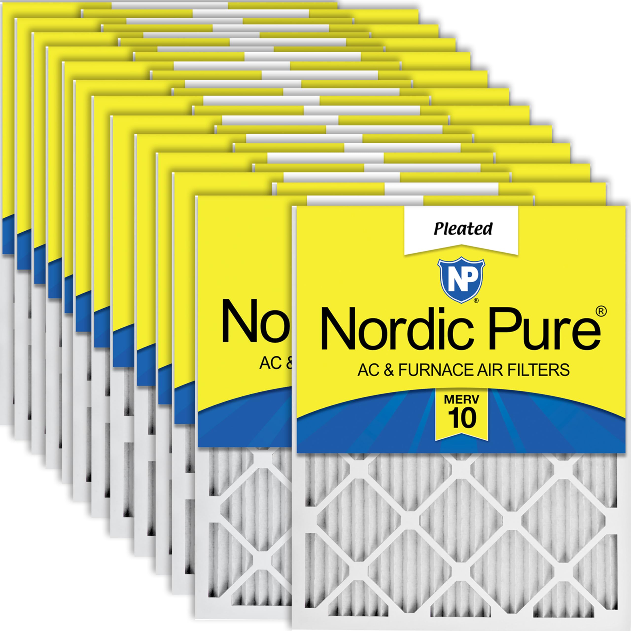 Nordic Pure 18x25x1 (Actual Size: 17 1/2 x 24 1/2 x 3/4) Pleated MERV 10 Air Filters 24 Pack Image