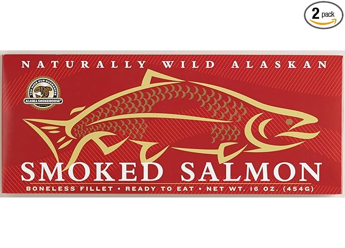 Amazon Com Alaska Smokehouse 16 Oz Natural Smoked Salmon 2 Pack