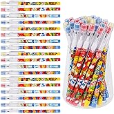 Kolewo4ever 48pcs HB Hero Pencils Kawaii Cute Multipoint Pencil Push Translucent Non Sharpening Stackable Pencils Pop Up Plastic Pencil for Classroom Rewards Carnival Prizes (Hero)