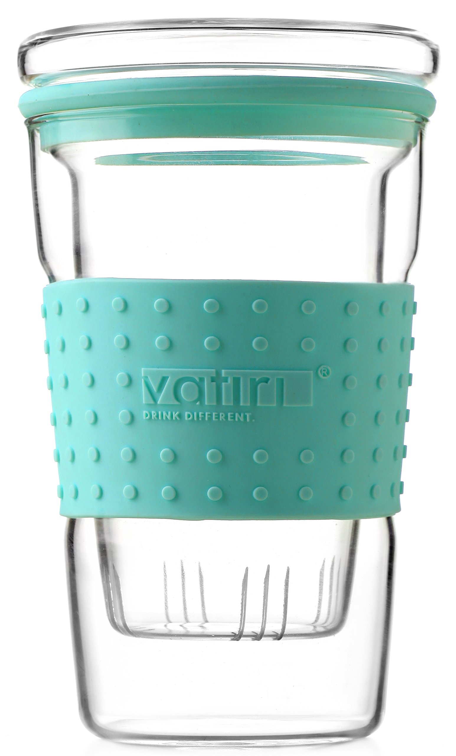 TEA SOUL Glass Infuser with Green Holder, Multicoloured, 360 ml