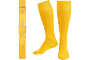 SUOSDEY Baseball Belt and Socks Combo Adjustable Elastic Softball Socks and Waist Belt for Youth Adult