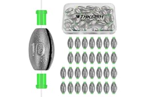 THKFISH Egg Fishing Sinkers Weights, Removable Rubber Core Fishing Weights Twist-Lock Sinker,Bass Weights Sinker Tackle Saltw