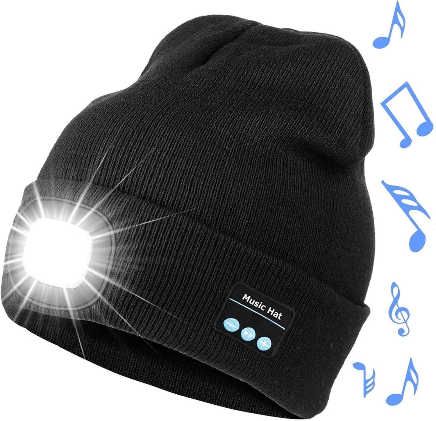 RENDONG Wireless Bluetooth Beanie,LED Music Hat Wireless Winter Hat USB
