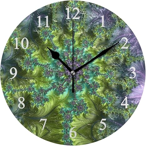 amazon co jp mika 美しい紫色 緑 フラクタル キャベツ花 壁掛け時計 壁時計 かけ時計 壁掛け おしゃれ 飾り物 音しない 静音 オブジェ ウォールクロック インテリア掛時計 北欧 新築祝い プレゼント 壁掛式 ホーム キッチン