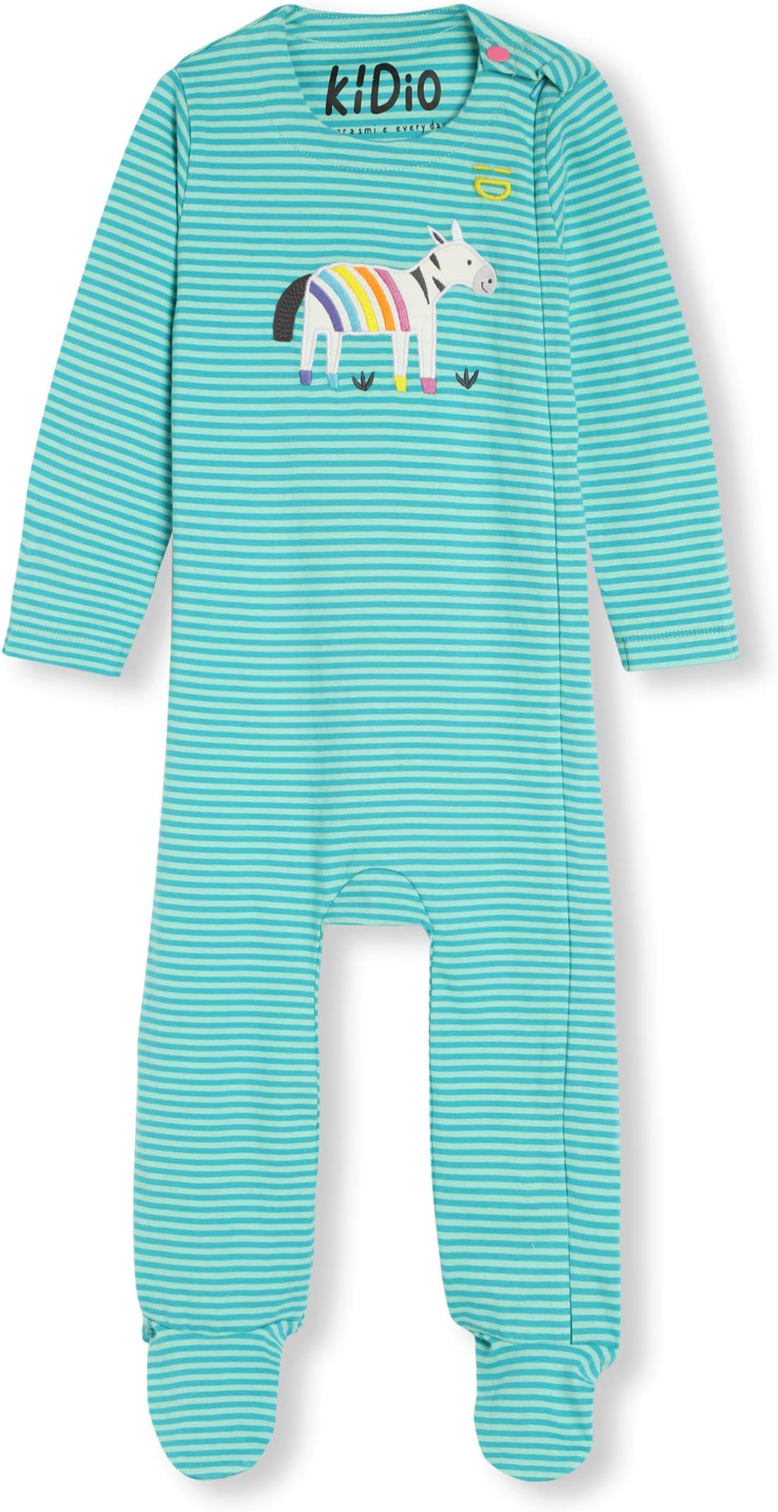 kIDio Organic Cotton Baby Infant Sleepsuit Applique - Sleep & Play - Girl Boy Onesie Footies (0-2 Years)