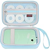 Elonbo Carrying Case for ORGSTA S001 Label Maker Machine, Portable Mini Bluetooth Thermal Label Printer Storage Holder, Wireless Small Handheld Sticker Maker Travel Bag, Pocket Fits Paper, Blue