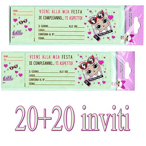Lol Surprise Inviti Festa Di Compleanno 40 Inviti Amazon