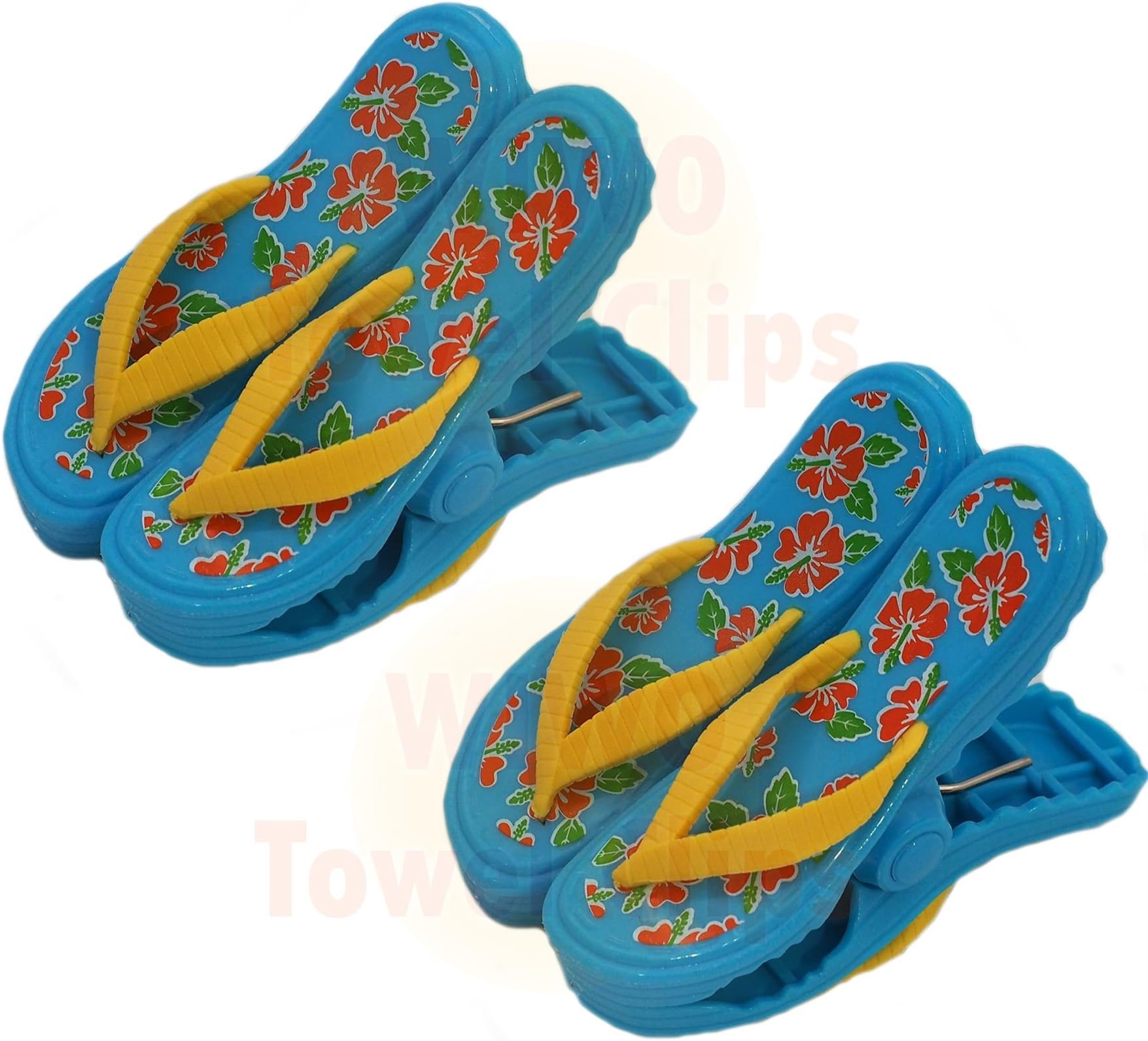WIWO2 Pairs of Sandal Flip Flop Towel Clips - Tropical
